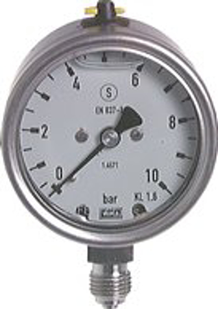 تصویر دسته بندی Glycerine safety pressure gauges vertical Ø 63 mm, stainless steel, Class 1,6