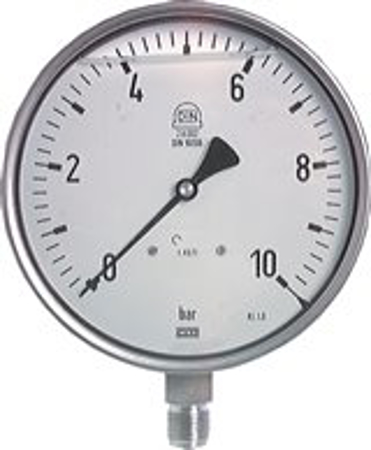 تصویر دسته بندی Glycerine safety pressure gauges vertical Ø 160 mm, stainless steel, Class 1,0
