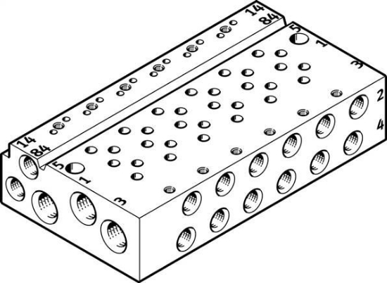 تصویر VABM-L1-10AW-M7-6 (566550) ریل منیفولد شیر بلوکی فستو   