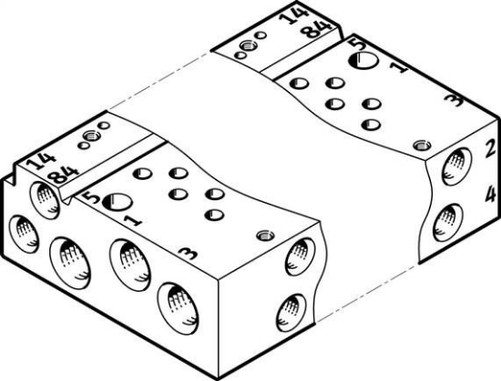 تصویر VABM-L1-10AW-M7-7 (566551) ریل منیفولد شیر بلوکی فستو   