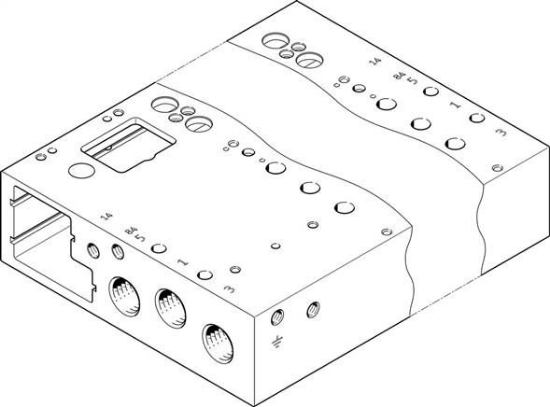 تصویر VABM-L1-14G-G14-4-GR (573489) ریل منیفولد شیر بلوکی فستو   