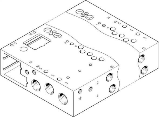 تصویر VABM-L1-14W-G14-4-GR (573500) ریل منیفولد شیر بلوکی فستو   