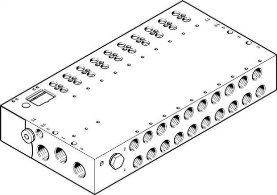 تصویر VABM-L1-18G-G38-4-GR (8004899) ریل منیفولد شیر بلوکی فستو   