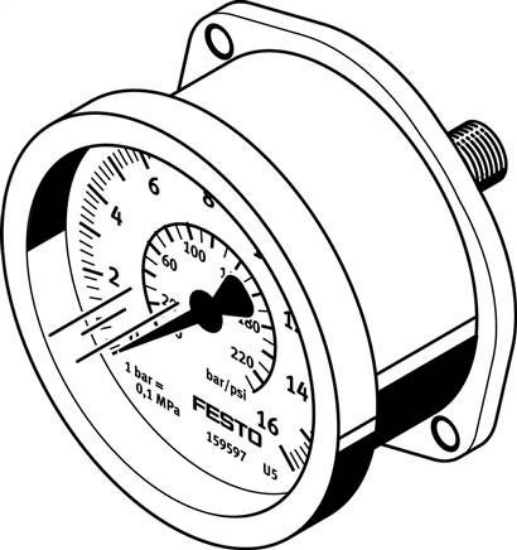 تصویر FMA-40-10-1/4-EN (159596)گیج فشار فلنج فستو 