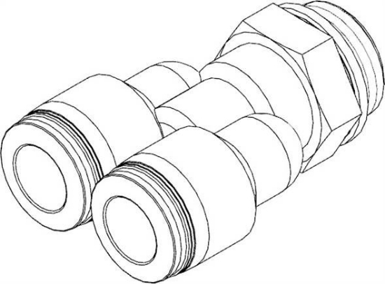 تصویر QSY-G1/4-6 (186181) اتصال فیتینگ سه راهی پنوماتیک فستو  