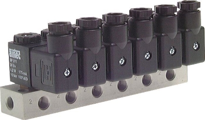 تصویر 3/2-way solenoid valve, G 1/8", closed (NC), 6-way