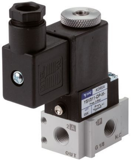 تصویر 3/2-way solenoid valve, G 1/8" (exhaust M5), closed (NC), 24 V=