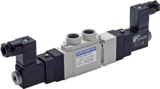 تصویر 5/3-way solenoid valve, G 1/4" (G 1/8"), closed, 115 V AC