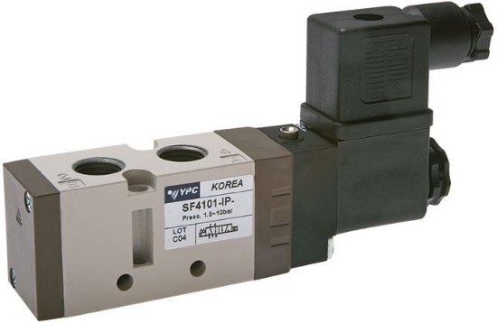 تصویر 5/2-way solenoid valve, G 1/4" (exhaust G 1/8"), spring return, 24 V=