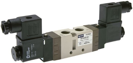 تصویر 5/2-way solenoid valve, G 1/4" (exhaust G 1/8"), pulse valve, 24 V=