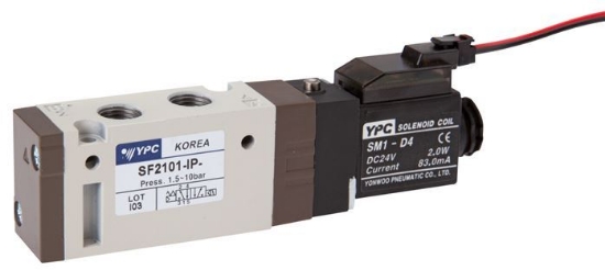 تصویر 5/2-way solenoid valve, G 1/8", spring return, 24 V=