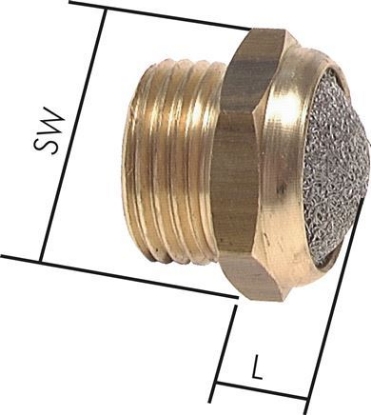 تصویر Silencer NPT 1/8", wire mesh, Brass