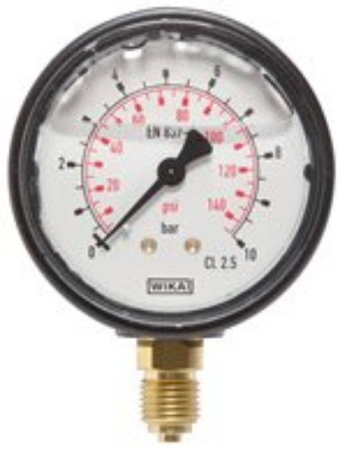 Glycerine pressure gauge vertical Ø 63 mm, Class 2,5