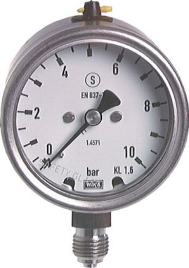 تصویر Safety pressure gauge vert-ical, 63mm, -1 to 0 bar