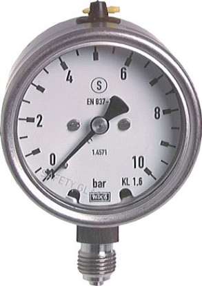 تصویر Safety pressure gauge vert-ical, 63mm, 0 - 1 bar