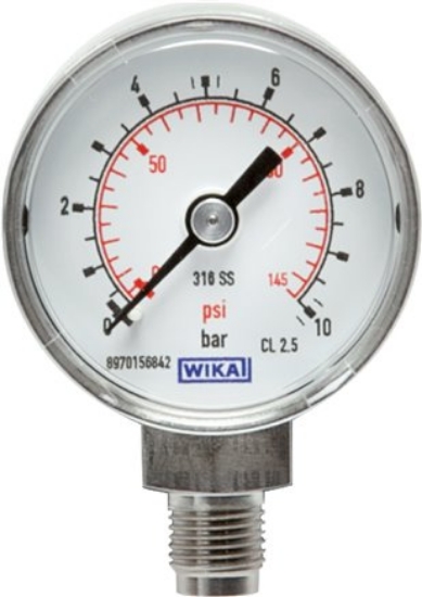 تصویر ES-pressure gauge, vertical, 50mm, -1 to 0 bar, G 1/4"