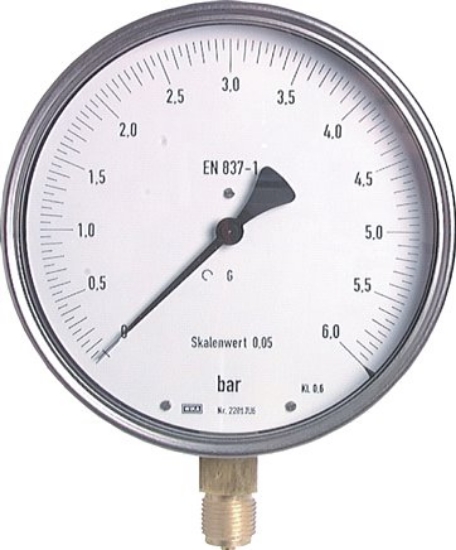 تصویر Precision pressure gauge, vertical, 160mm, -1 to 5 bar