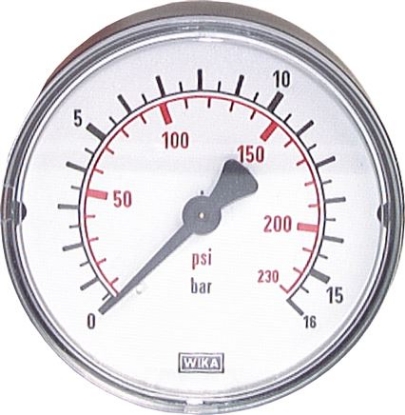 تصویر Pressure gauge horizontal (KU/Ms), 63mm, -1 to 0 bar, G 1/4"